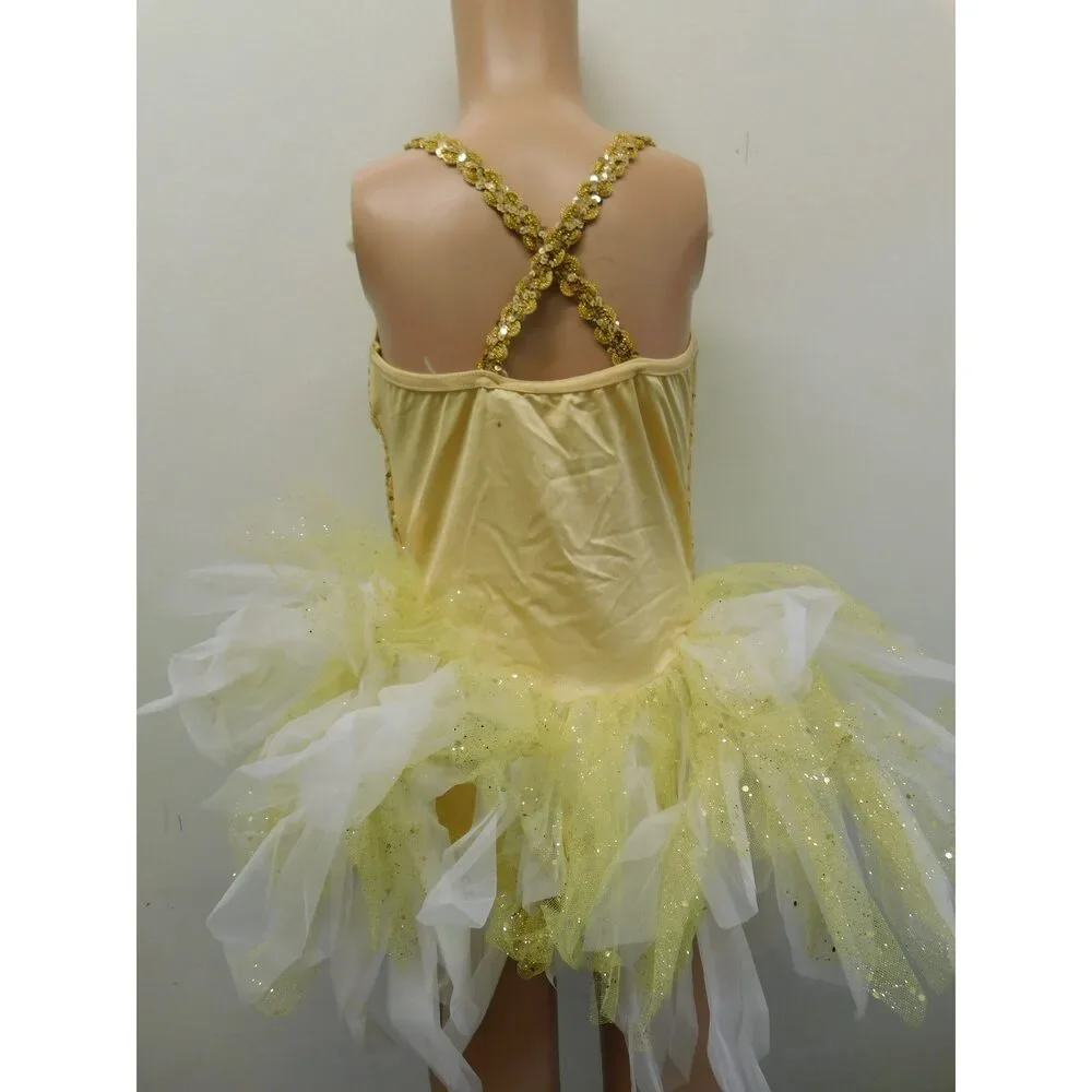 Pre-Owned Dance Costume Large Child Gold Costume Gallery 15226 Ballet Jazz